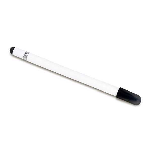 Obrázky: Dlhoveká ceruzka bez tuhy s guma a stylus, biela, Obrázok 3