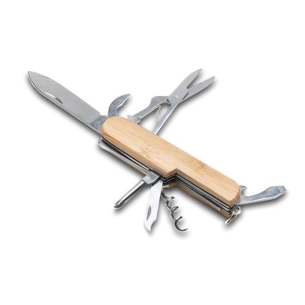 Obrázky: Vreckový multifunkčný nôž, rukoväť z bambusu, Obrázok 1