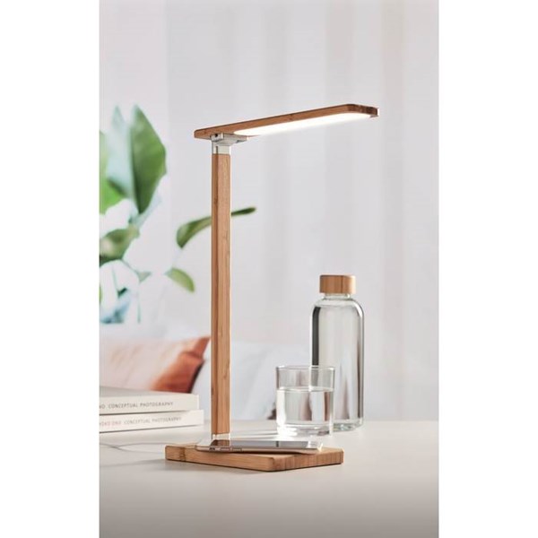 Obrázky: Bambusová stolová lampička s 10W nabíjačkou, Obrázok 2