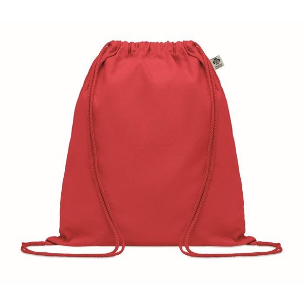 Obrázky: Sťahovací ruksak z bio bavlny, červený, Obrázok 1