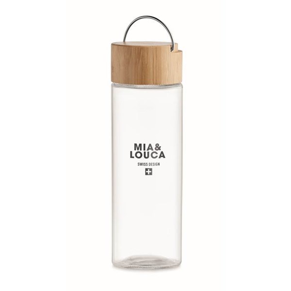 Obrázky: Transparentná sklenená fľaša s bambusovým viečkom, Obrázok 3
