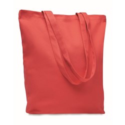 Obrázky: Červená nákupná plátená taška s dlhými ušami