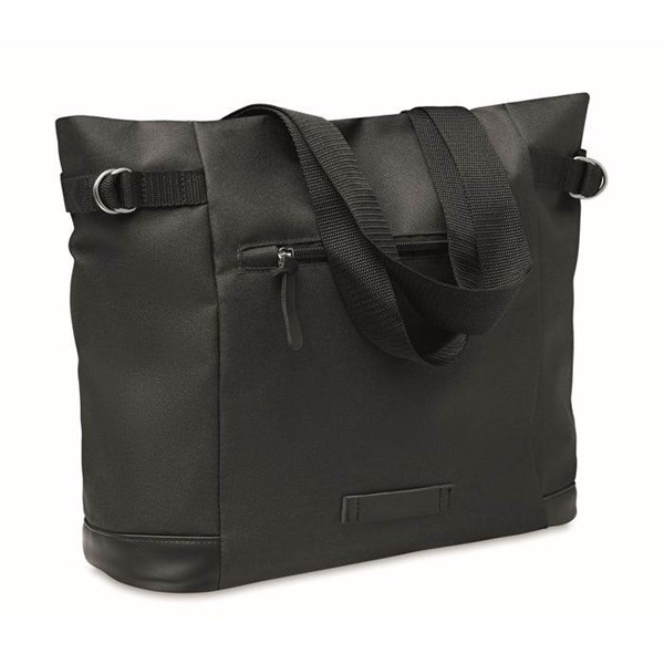 Obrázky: Čierna nákupná taška cez rameno z RPET