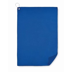Obrázky: Modrý golfový RPET uterák s háčikom