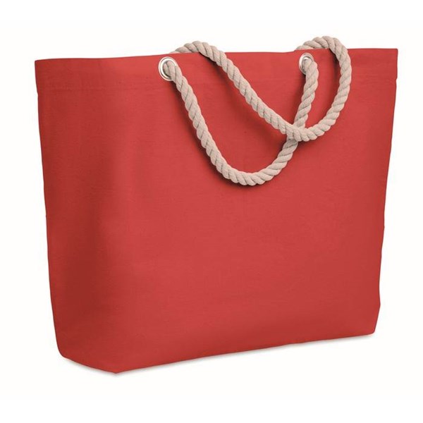 Obrázky: Červená taška z bavlny, krútená rukoväť, Obrázok 1