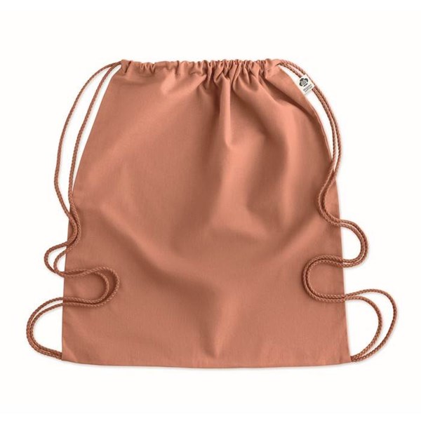 Obrázky: Sťahovací ruksak z bio bavlny, oranžový, Obrázok 4