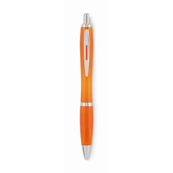 Obrázky: Oranžové plastové guličkové pero z RPET, Obrázok 2