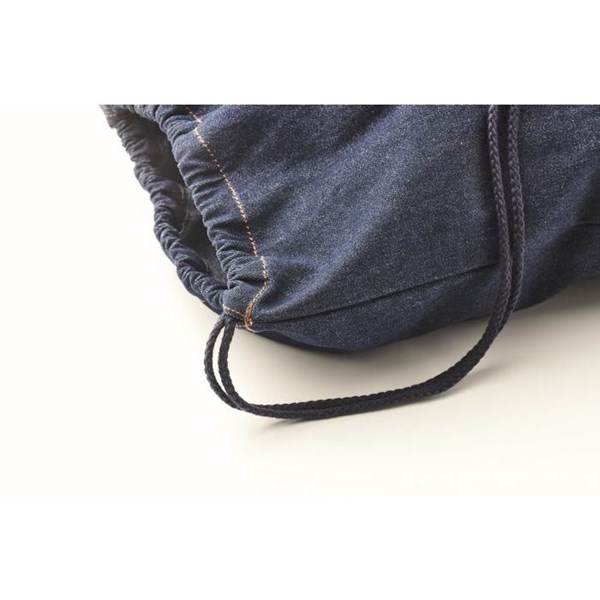Obrázky: Modrý sťahovací ruksak z džínsoviny, Obrázok 4