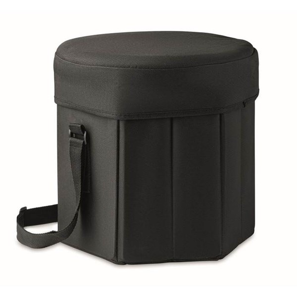 Obrázky: Chladiaca  taška ako stolička alebo stolík, čierna, Obrázok 4