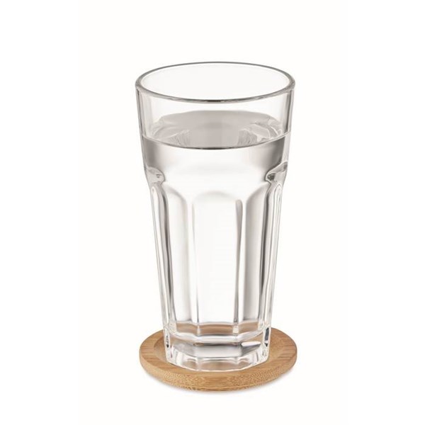 Obrázky: Transparentný pohár s viečkom/pošálkou, bambus, Obrázok 12