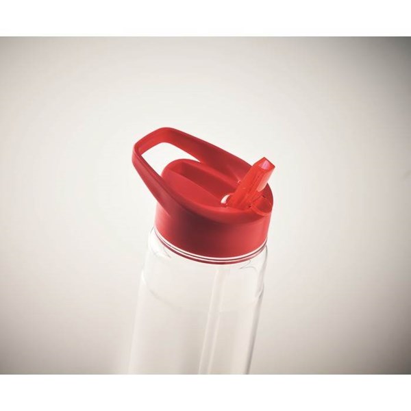 Obrázky: Fľaša RPET 650ml so slamkou, červené viečko, Obrázok 4