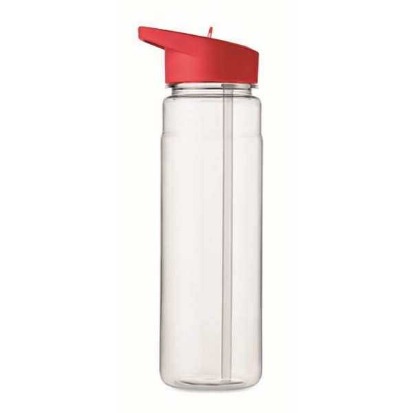 Obrázky: Fľaša RPET 650ml so slamkou, červené viečko, Obrázok 7