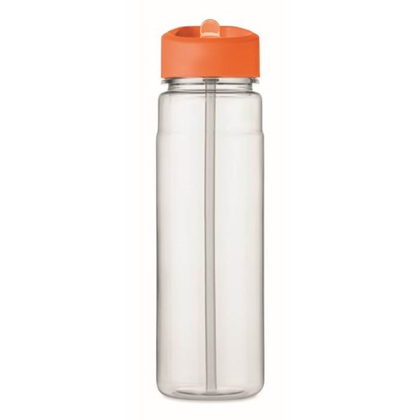 Obrázky: Fľaša RPET 650ml so slamkou, oranžové viečko, Obrázok 5