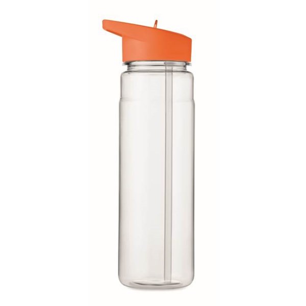 Obrázky: Fľaša RPET 650ml so slamkou, oranžové viečko, Obrázok 6