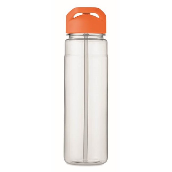Obrázky: Fľaša RPET 650ml so slamkou, oranžové viečko, Obrázok 7
