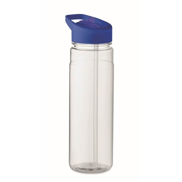 Obrázky: Fľaša RPET 650ml so slamkou, stredne modré viečko, Obrázok 2