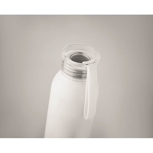 Obrázky: Biela hliníková fľaša 600ml so silikón. pútkom, Obrázok 2