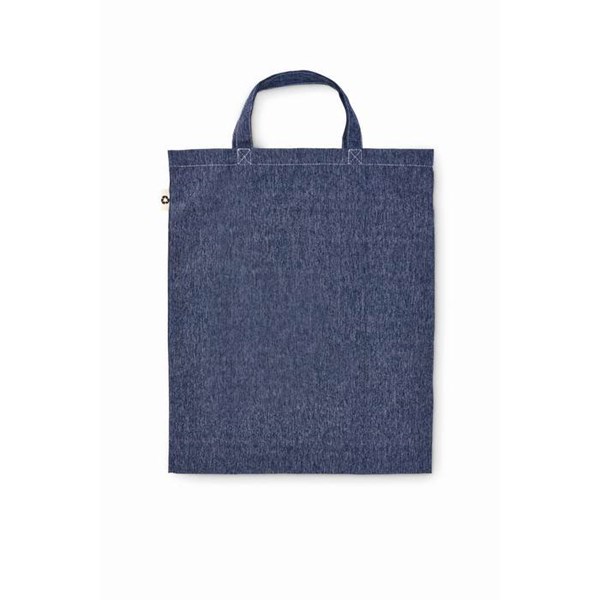 Obrázky: Modrá žíhaná skladacia nákupná taška 140g, Obrázok 2