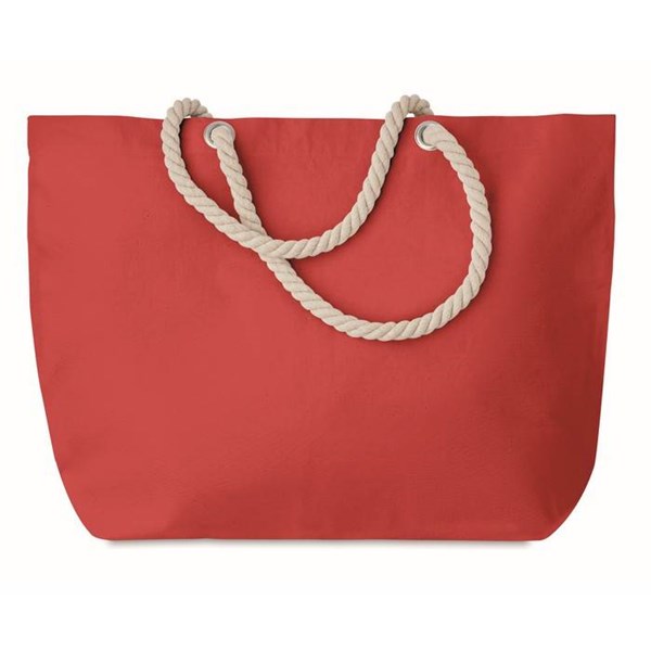 Obrázky: Červená taška z bavlny, krútená rukoväť, Obrázok 2