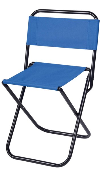 Obrázky: Pevná skladacia stolička s opěradlem, modrá, Obrázok 1