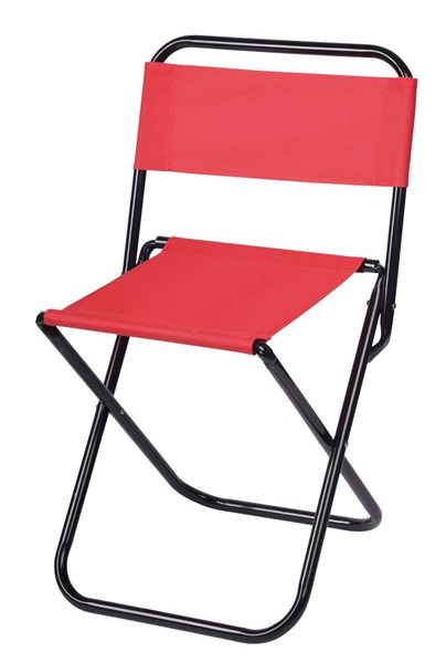 Obrázky: Pevná skladacia stolička s opěradlem, červená, Obrázok 1