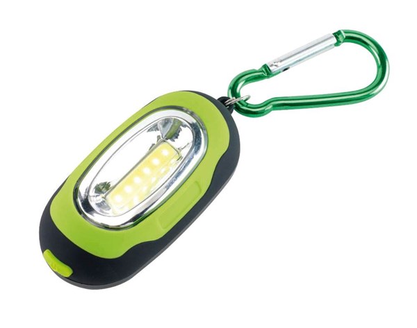 Obrázky: Zelená 6xLED baterka s karabínou a magnetom