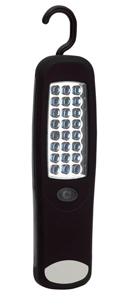 Obrázky: Čierna 24x LED pracovná lampa s magnetom a háčikom