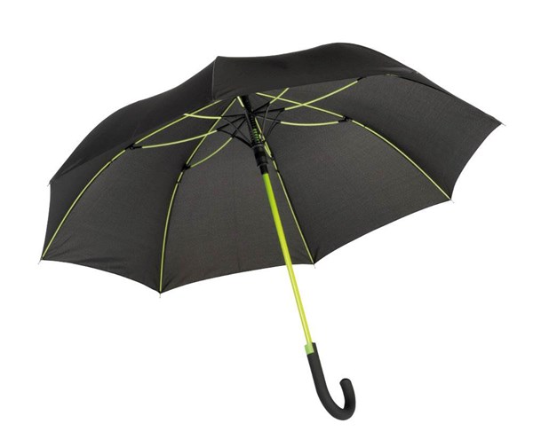 Obrázky: Čierny automatický dáždnik, zelené rebrá  a tyč