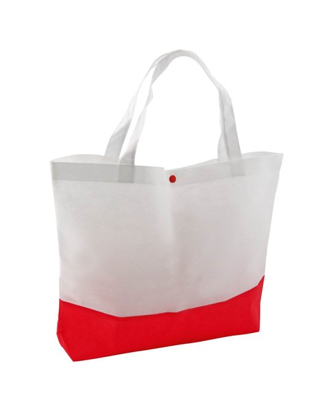 Obrázky: Červeno biela plážová taška netkaná textília