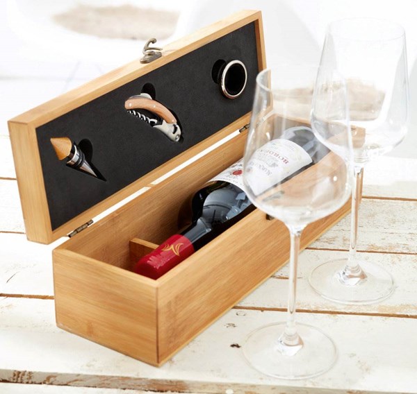 Obrázky: Bambusový box na víno s príslušenstvom (bez fľaše), Obrázok 4