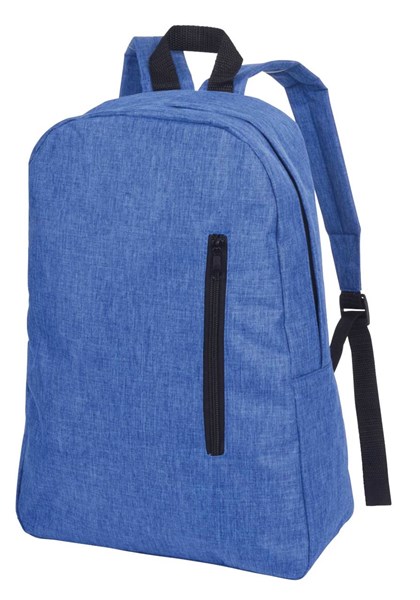 Obrázky: Jednoduchý ruksak z PES 300D s vreckom, modrý, Obrázok 1