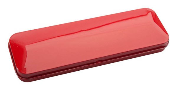 Obrázky: Červená sada pera amech.ceruzky 0,7mm, kovový box, Obrázok 2