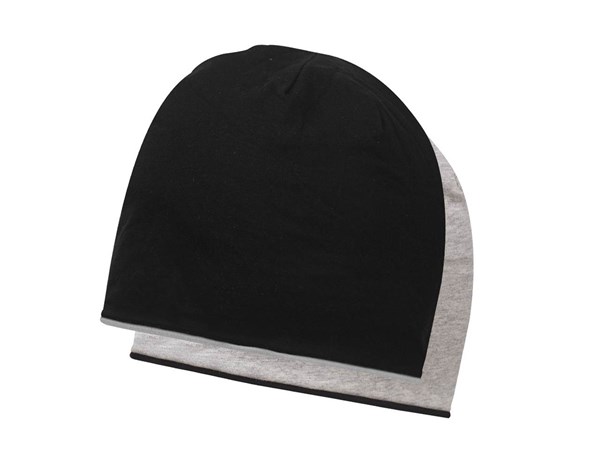 Obrázky: Čierno/šedá obojstranná bavln.dvojvrstvová čiapka, Obrázok 2