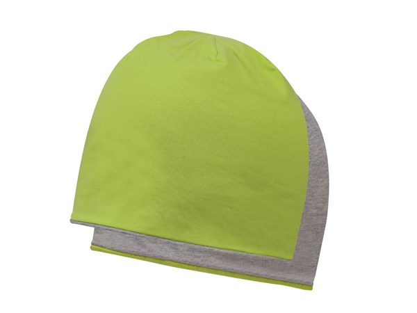 Obrázky: Zeleno/šedá obojstranná bavln. dvojvrstvová čiapka, Obrázok 1