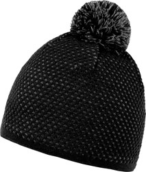 Obrázky: Akrylová pletená zimná čierna čiapka s brmbolcom