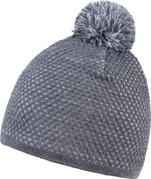 Obrázky: Akrylová pletená zimná šedá čiapka s brmbolcom