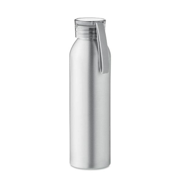 Obrázky: Strieborná hliníková fľaša 600ml so silikón.pútkom