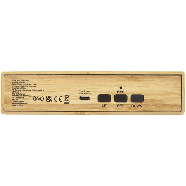 Obrázky: Bambusová bezdrôtová nabíjačka s hodínami, Obrázok 2