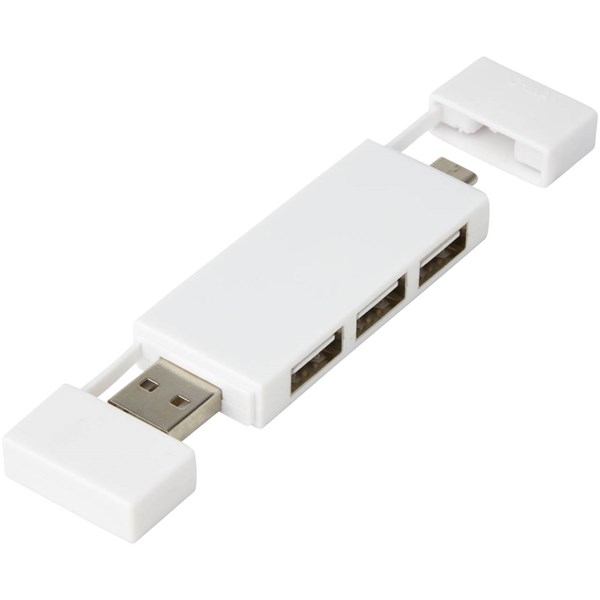 Obrázky: Duálny rozbočovač USB 2.0 biela, Obrázok 1