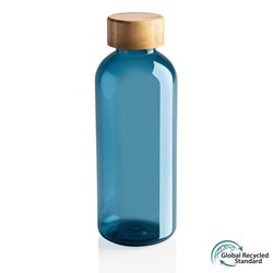 Obrázky: Transpar. modrá fľaša z GRS RPET bambusový uzáver