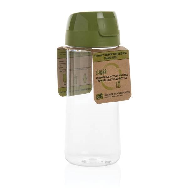 Obrázky: Fľaša 0,5l z Tritan™ Renew, transparentná/zelená, Obrázok 2