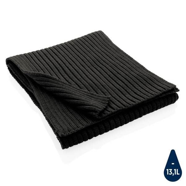Obrázky: Čierny pletený šál 180x25cm z Polylana® AWARE