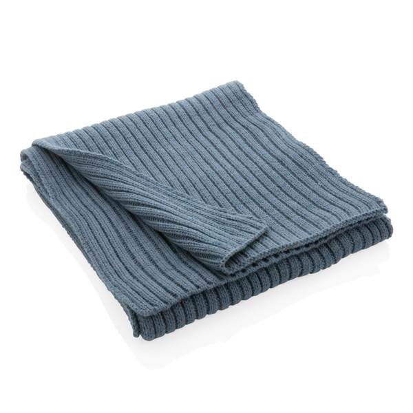 Obrázky: Modrý pletený šál 180x25cm z Polylana® AWARE, Obrázok 4