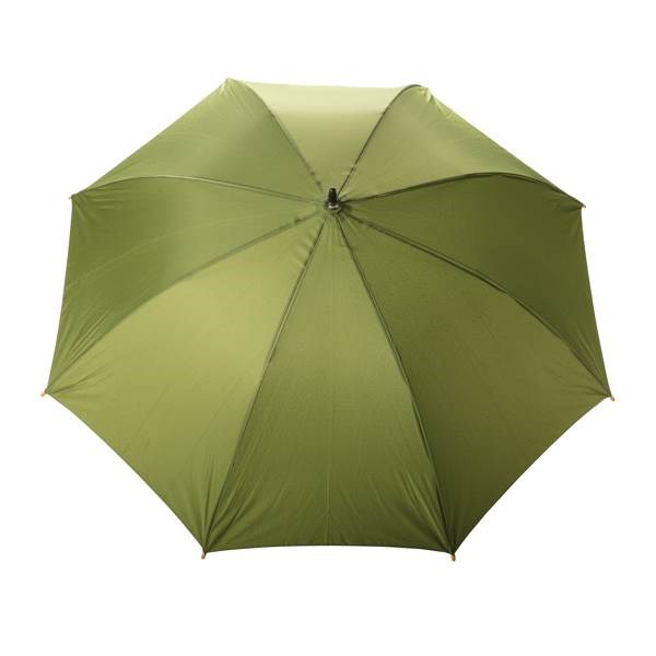 Obrázky: Zelený rPET automatický dáždnik, madlo bambus, Obrázok 2