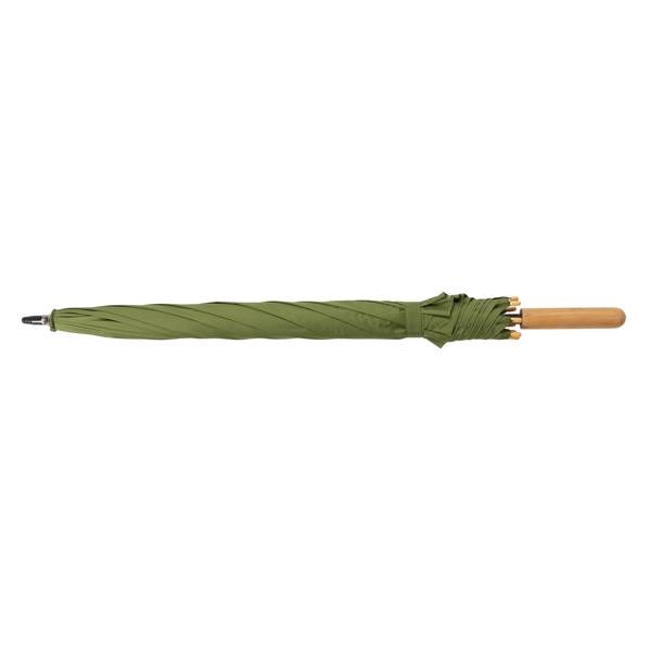 Obrázky: Zelený rPET automatický dáždnik, madlo bambus, Obrázok 3