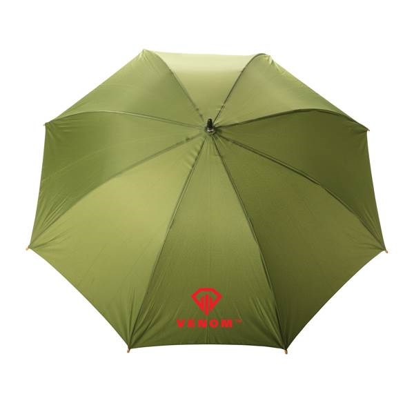 Obrázky: Zelený rPET automatický dáždnik, madlo bambus, Obrázok 5