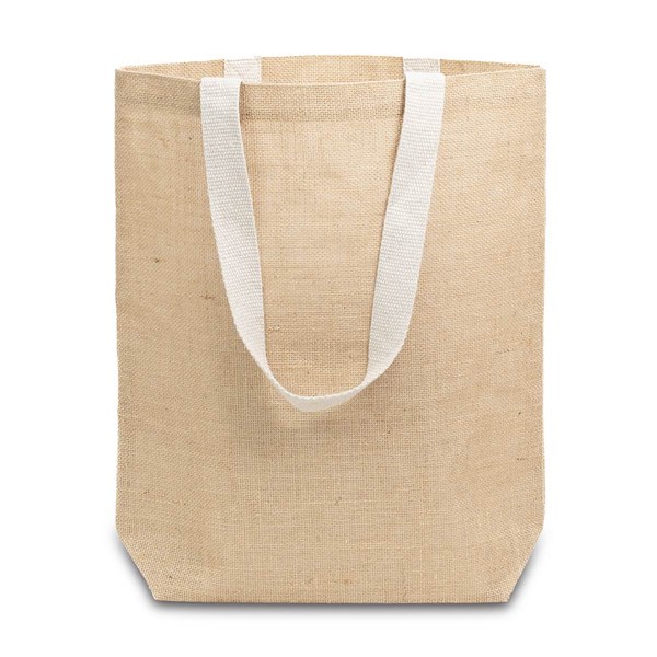 Obrázky: Jutová EKO nákupná taška, béžová, Obrázok 2