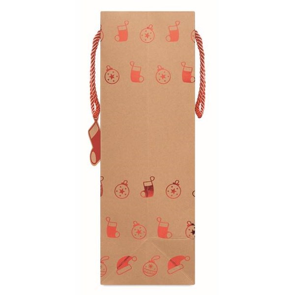 Obrázky: Vianočná papierová taška 25x11x32cm,červený motív, Obrázok 6