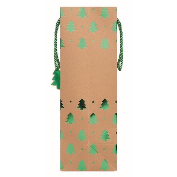 Obrázky: Vianočná papierová taška 25x11x32 cm, zelený motív, Obrázok 6