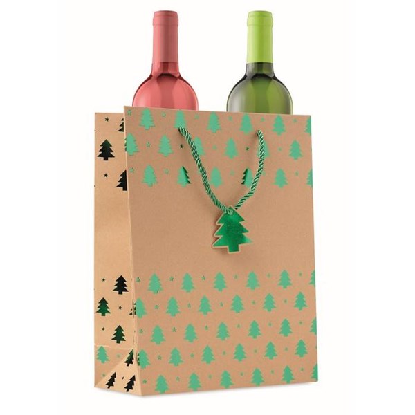 Obrázky: Vianočná papierová taška 25x11x32 cm, zelený motív, Obrázok 7